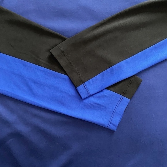 MICHAEL KORS BLACK BLUE NAVY COLOR BLOCK CREW NECK COTTON LONG TEE TOP - 2XL - Picture 6 of 7